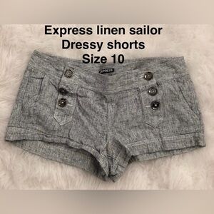Express Gray Linen Sailor Dressy Shorts